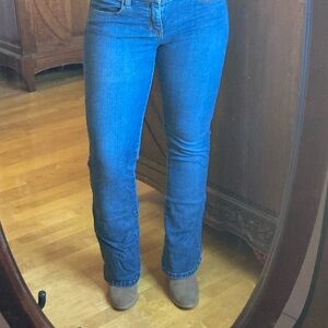 Women's Low Waisted Boot Cut Blue Jeans
